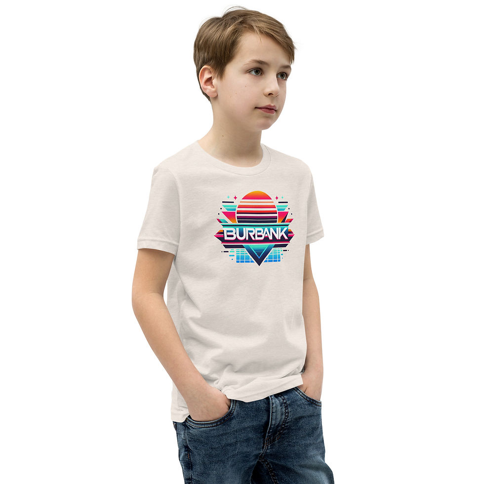 Thumbnail: Youth Short Sleeve T-Shirt - Retro Burbank in the 80's