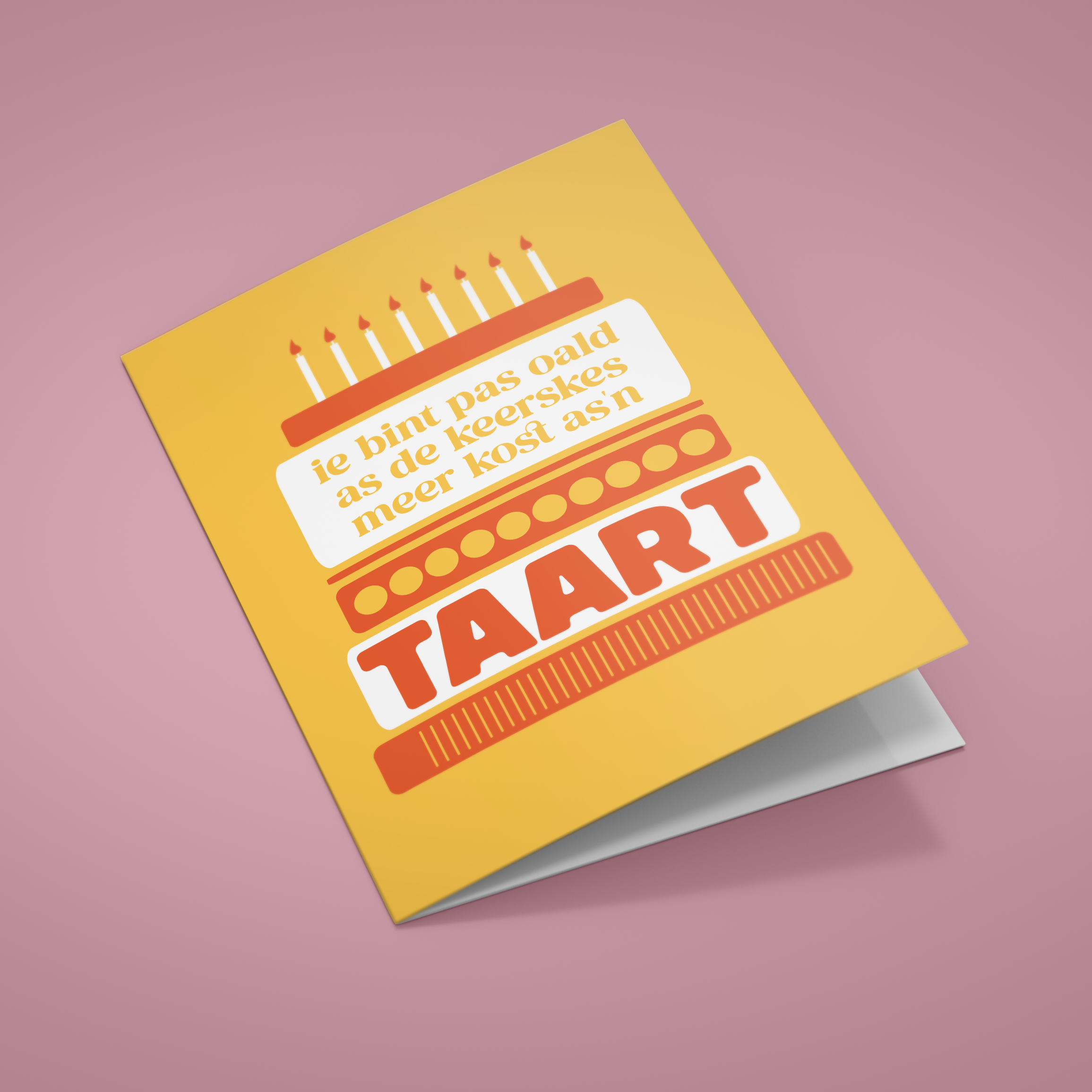 Ie bint pas oald as de keerskes meer kost as’n taart - kaart met Twentse kaart