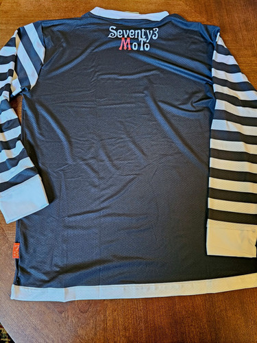 73 MoTo Unisex Mesh Long Sleeve Retro Striped Jersey Shirt | 73 MoTo