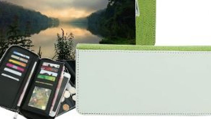 ZIPPERED P/U LEATHER SNAKE SKIN WALLETS (GREEN) LADIES WALLET