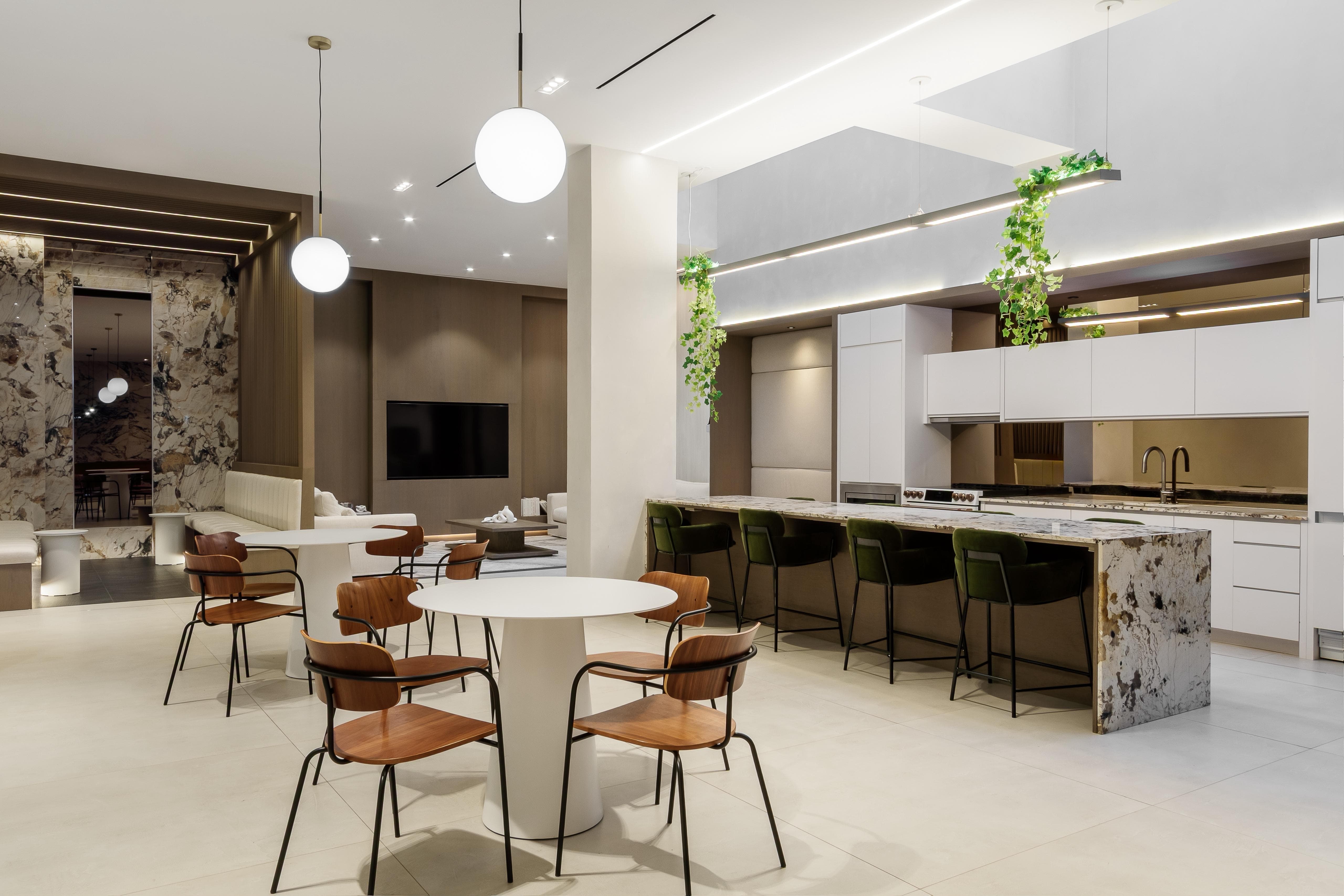 3D wall panels in lobby design