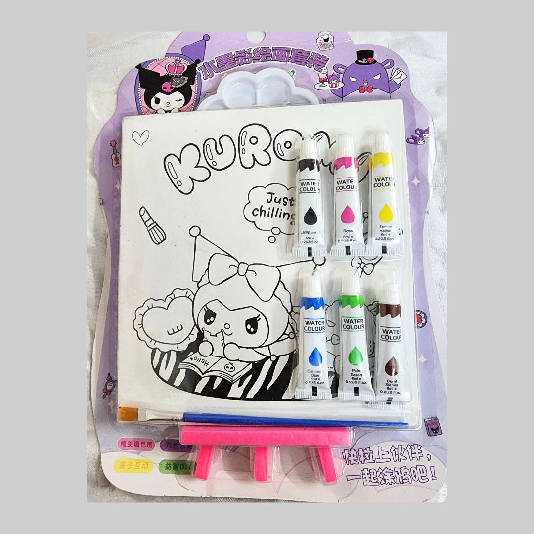 Kuromi art set with paints and cute character drawing