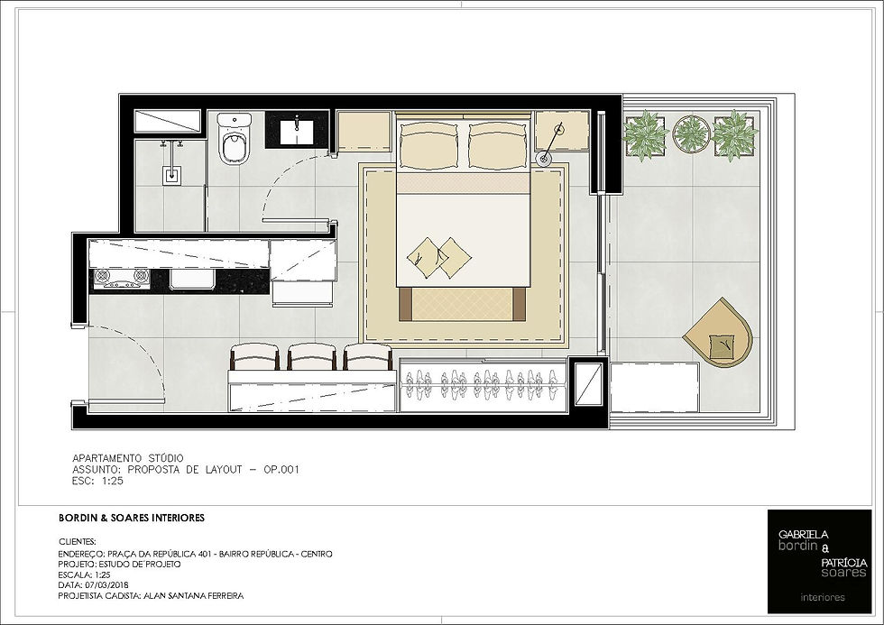 PLANTA APARTAMENTO STUDIO - OP001