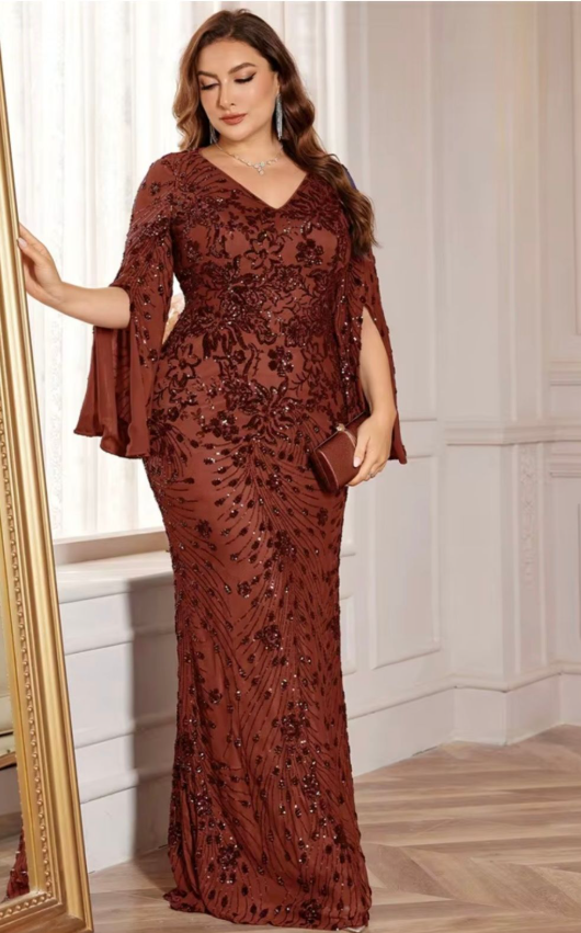 Vestido color caoba