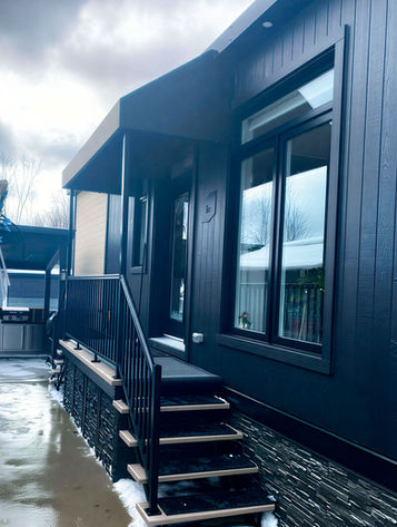 auvent de porte sur maison Ilo