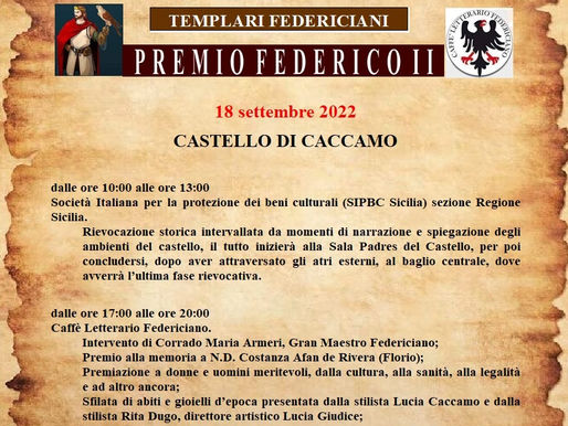 TEMPLARI FEDERICIANI - PREMIO FEDERICO II - Una giornata dedicata alla cultura