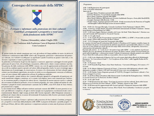 "Formare e informare sulla protezione dei beni culturali. Contributi, protagonisti e prospettive a trent'anni dalla fondazione della SIPBC"