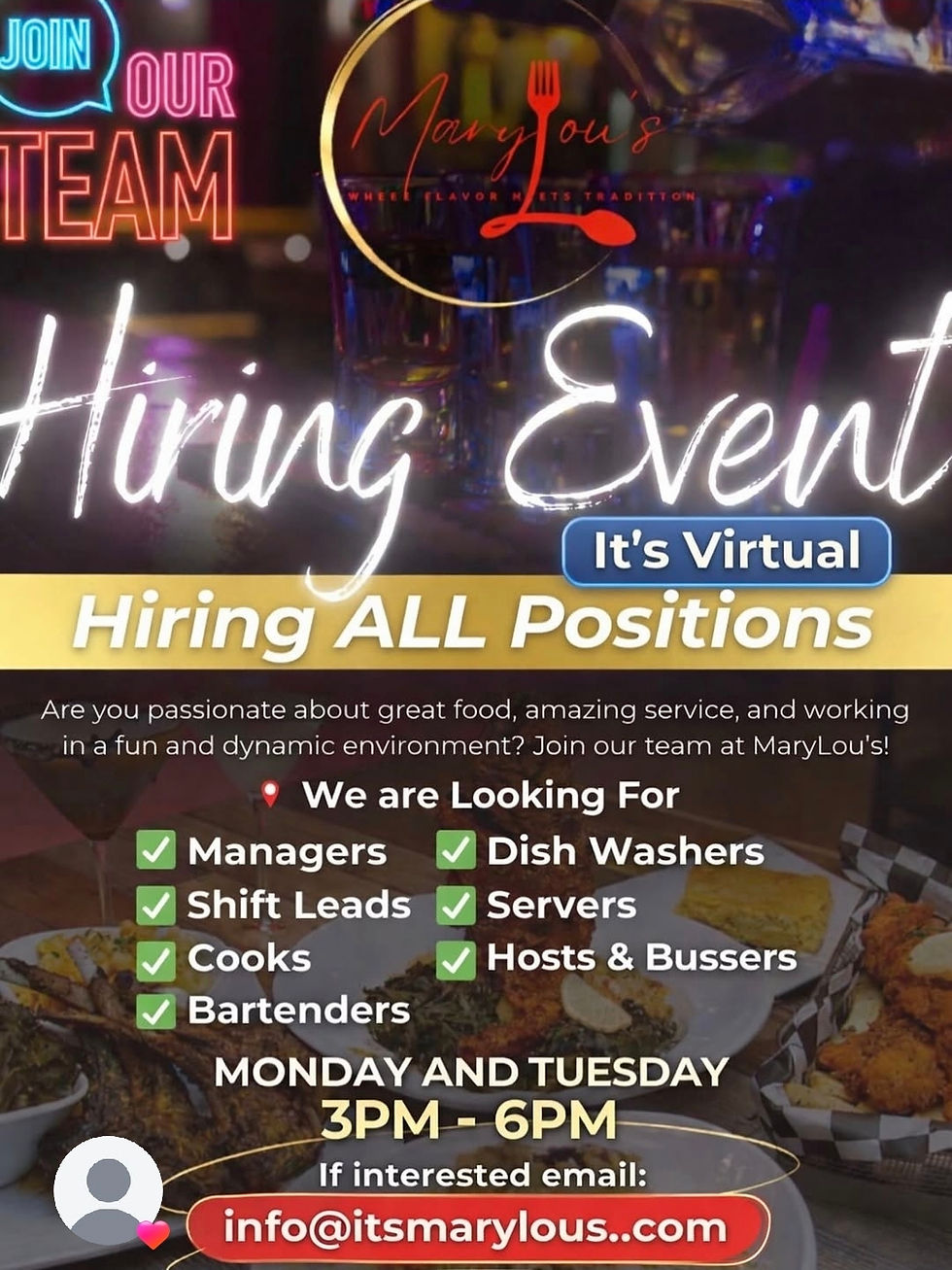 Marylou's VIRTUAL Hiring Event