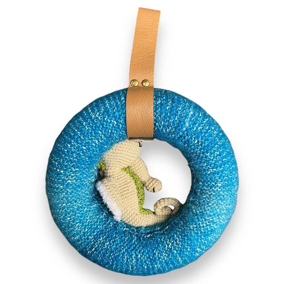 Miniature : Doudou suspension hippocampe fait main au crochet