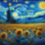 Starry Night with a Sunflower Twist