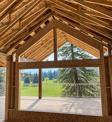 Structural headers installed for large rear sliding glass doors