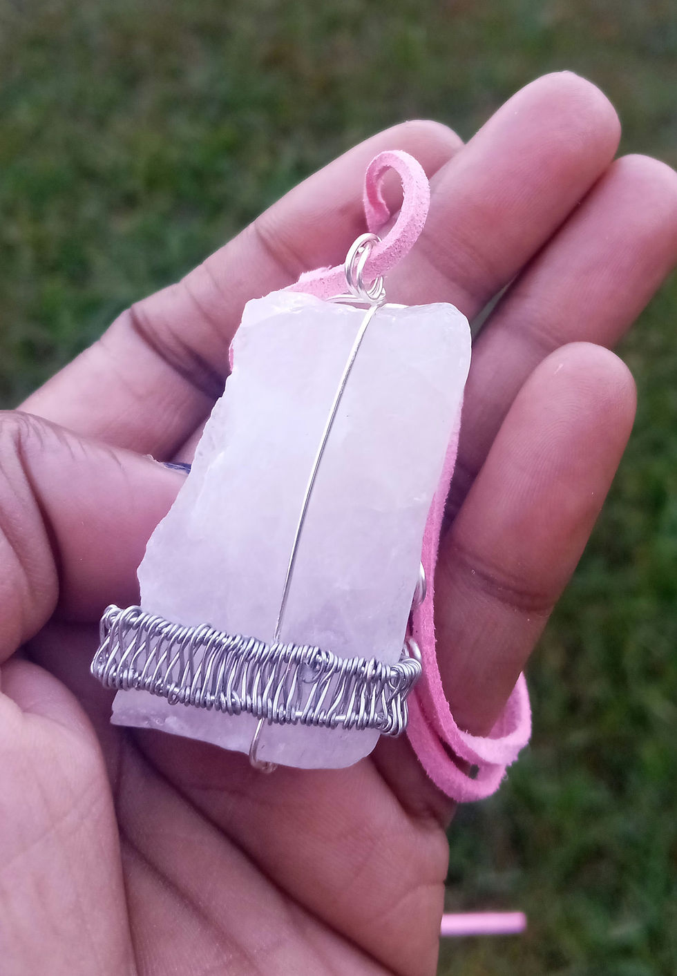 Thumbnail: Raw Rose Quartz Necklace