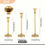 Thumbnail: Set of three gold threaded rod candle holders with single head