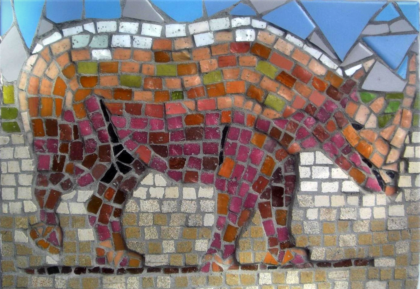 Rhino in sunset