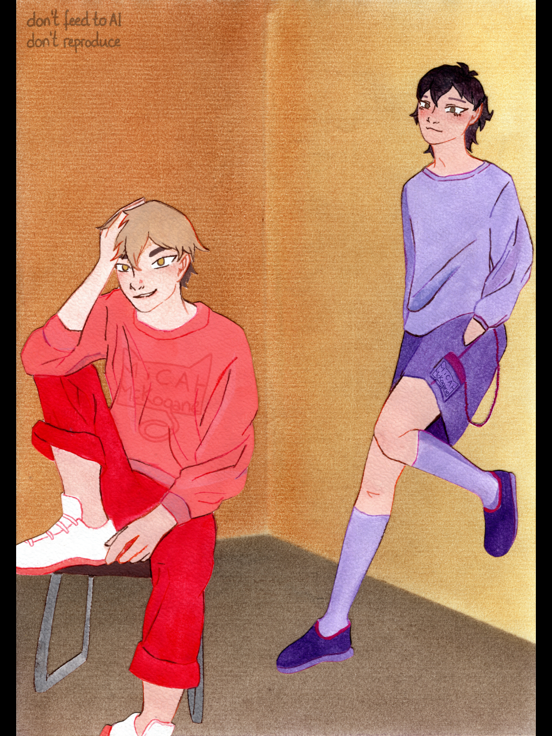 Illustration based on the chinese animation series Link Click (or: Shiguang Dailiren). Depicts Cheng xiaoshi and Xia Fei as they pose for a modeling photoshoot.