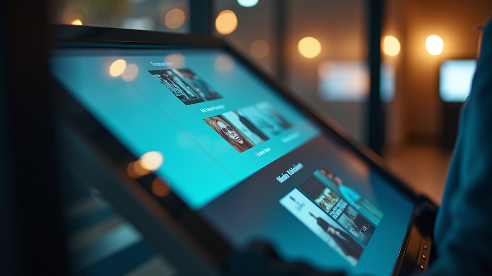 Close-up view of a photo booth touchscreen interface