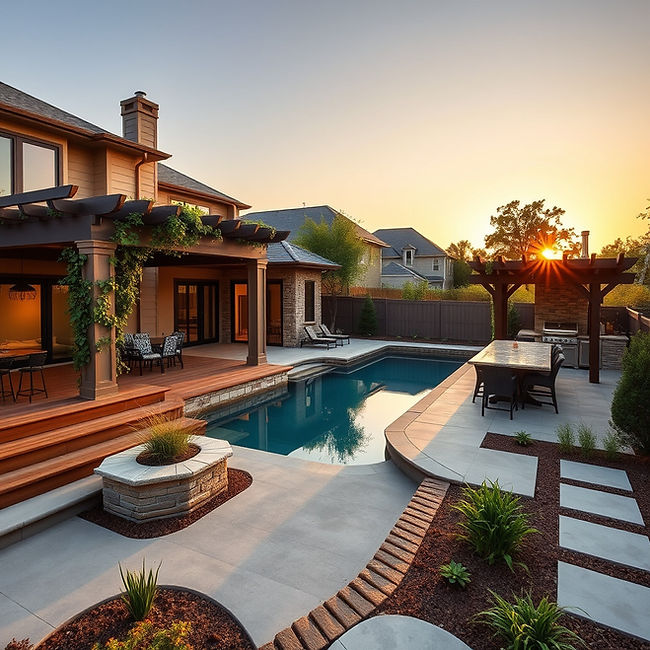 A professionally designed, high-resolution image of a modern suburban home in Houston, Tex