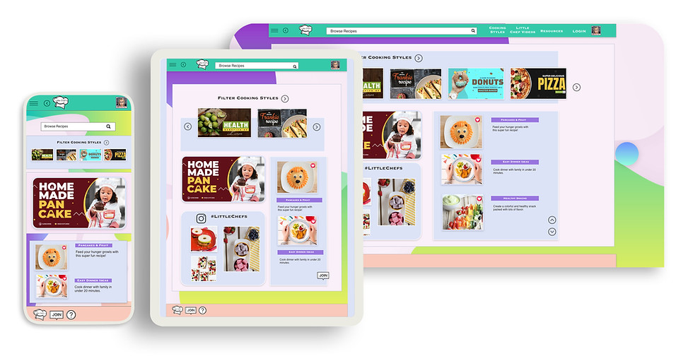 Little Chefs cross platform mockup