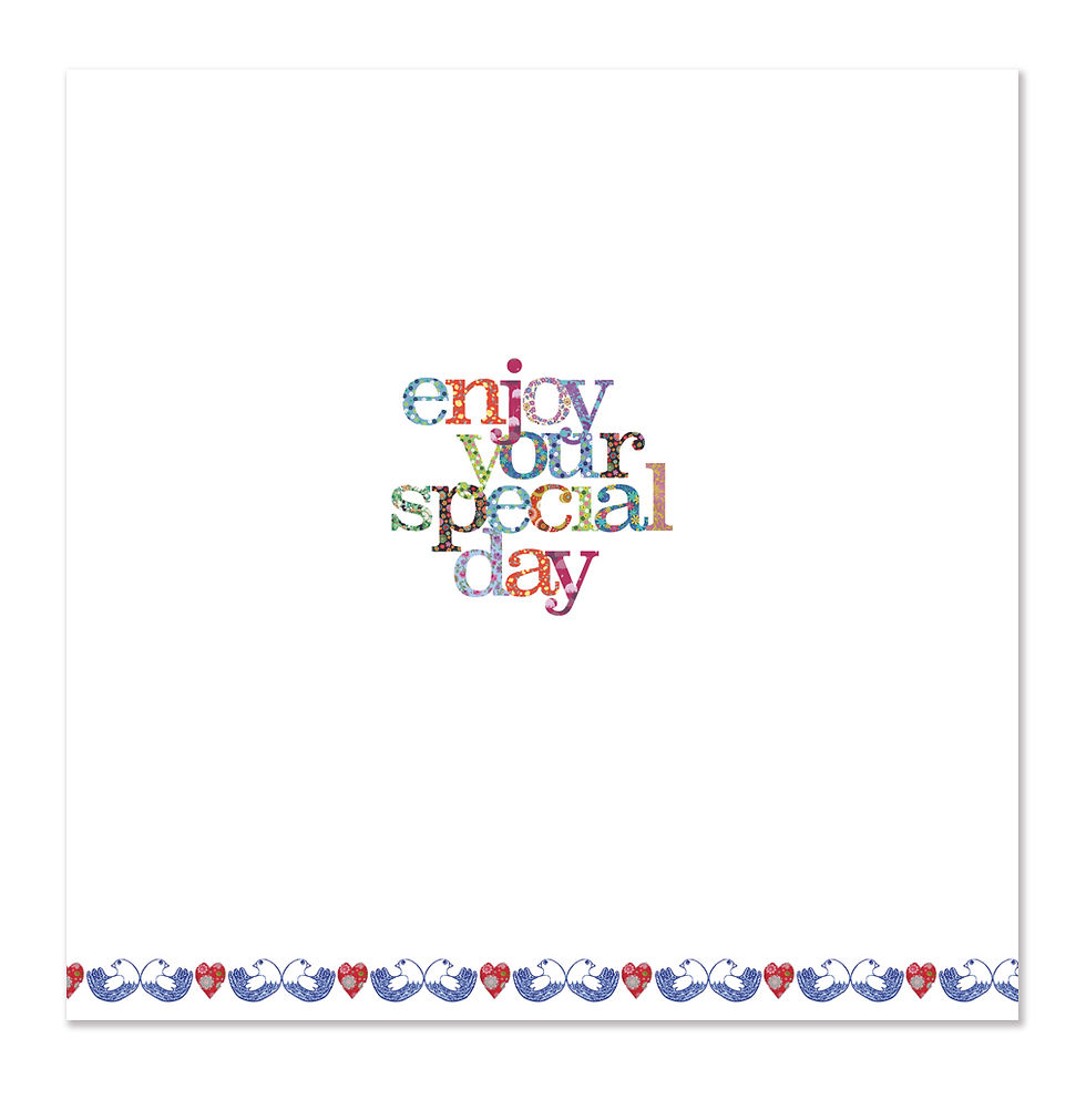 Miniature : elephant design on a MollyMac greeting card, wording "HappyEver After"