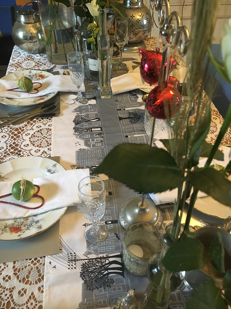 Miniature : Dove Grey 6ft Table Runner, depicting houses and homes on a suburban street