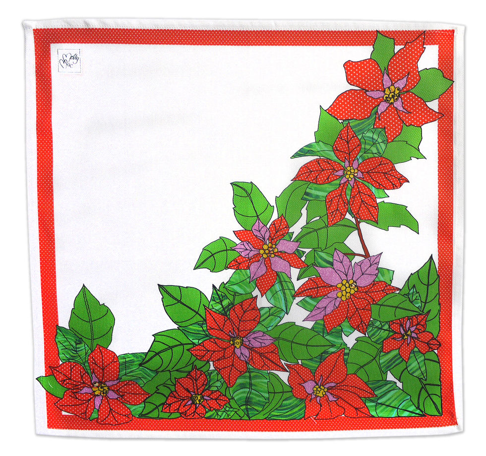 Miniatura: Poinsettia design by MollyMac, perfect table decor for the holidays, set of 2 napkins