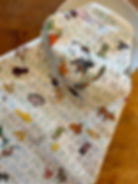 Tea towel -Illustrated text design with the animals and their babies drawn. Some are cute, some less so!