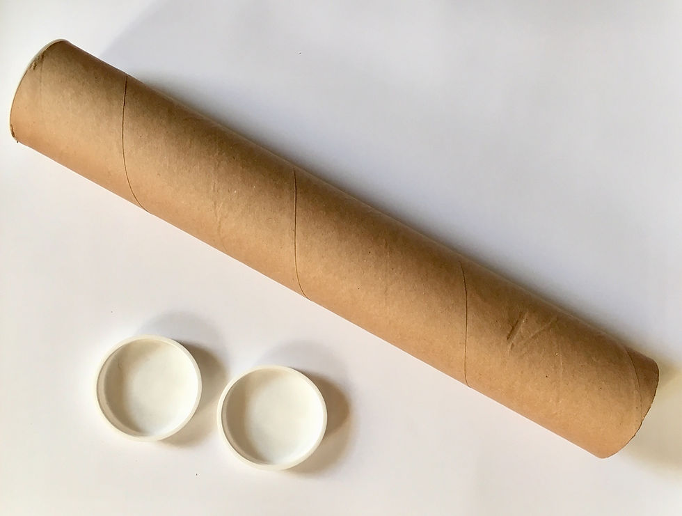 Miniature : Art Poster tube showing it's two caps for tube closure