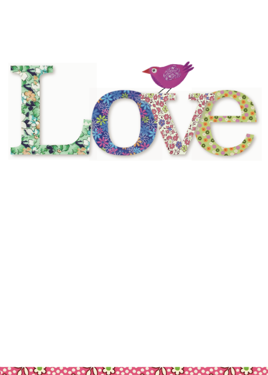 Greeting Card by MollyMac, with word Love