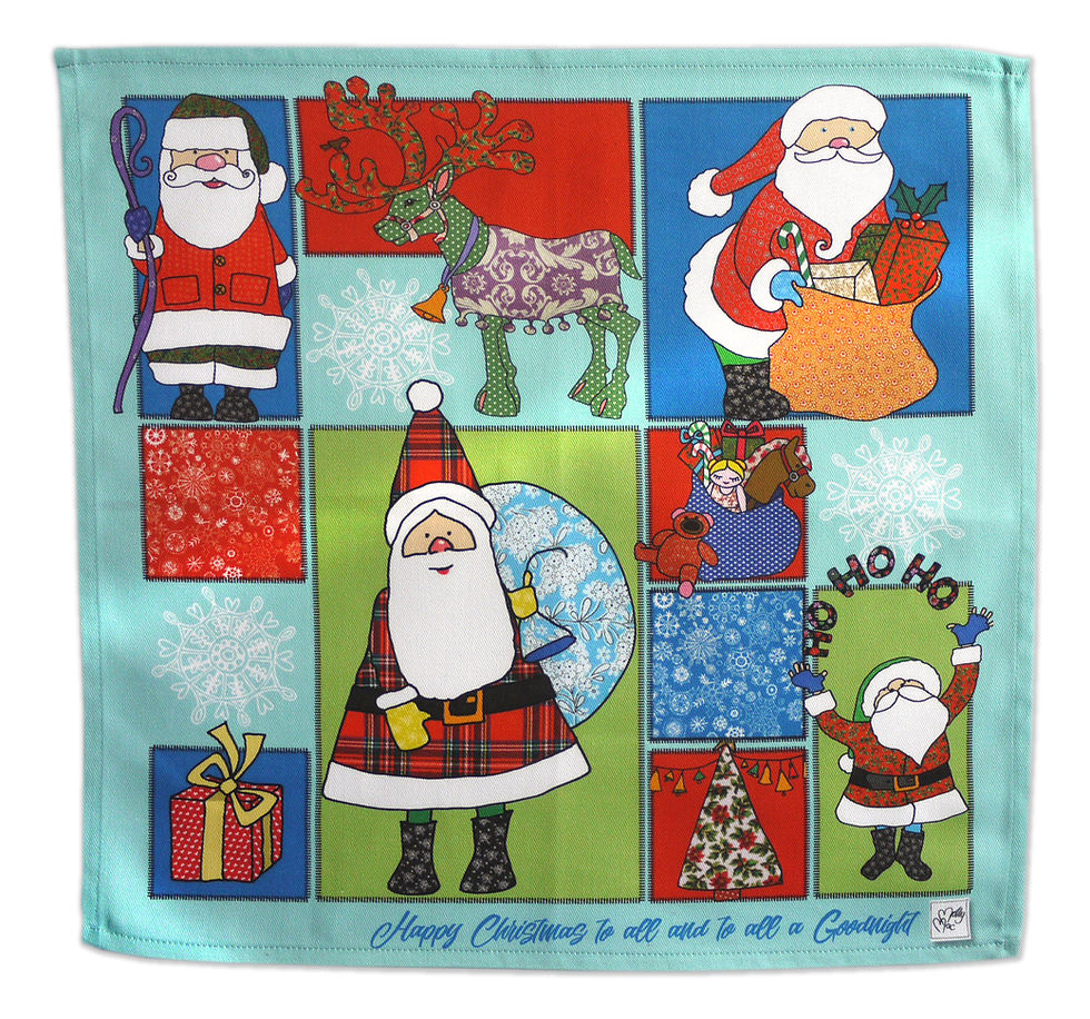 Miniaturbild: Father Christmas design by MollyMac, Santa Claus Napkins, set of 2, festive table decor