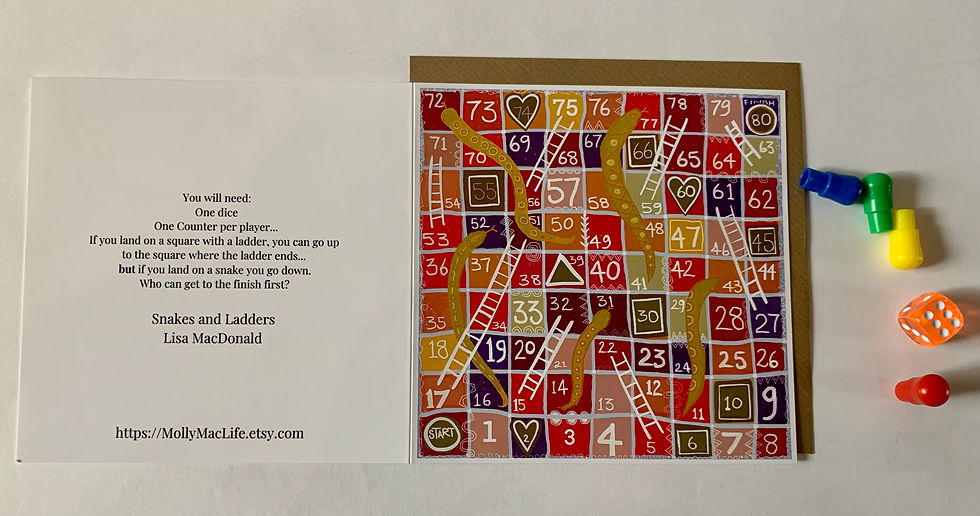 Miniaturbild: Game card - Snakes and Ladders Greeting Card