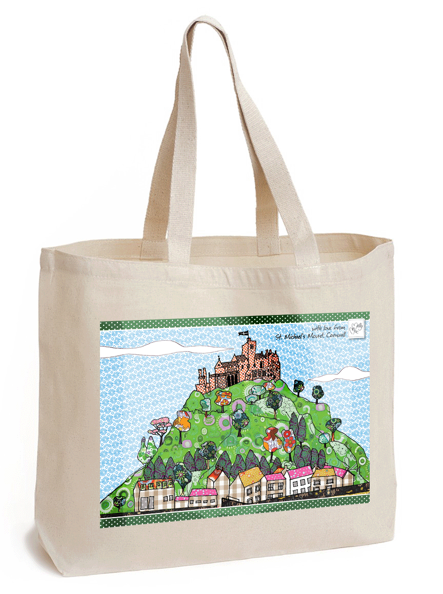 St Michael's Mount design by MollyMac on a canvas shopper