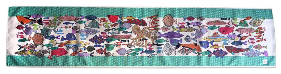 Miniatura: Colourful fish 6ft Table Runner,