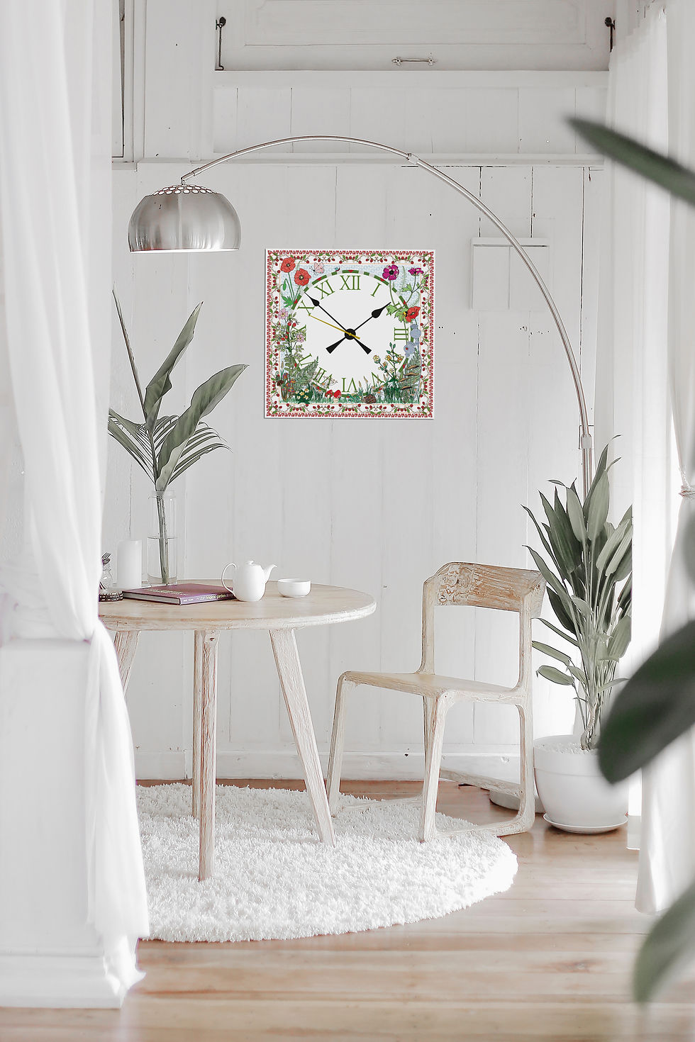 Miniature : Wildflower design on a MollyMac clock