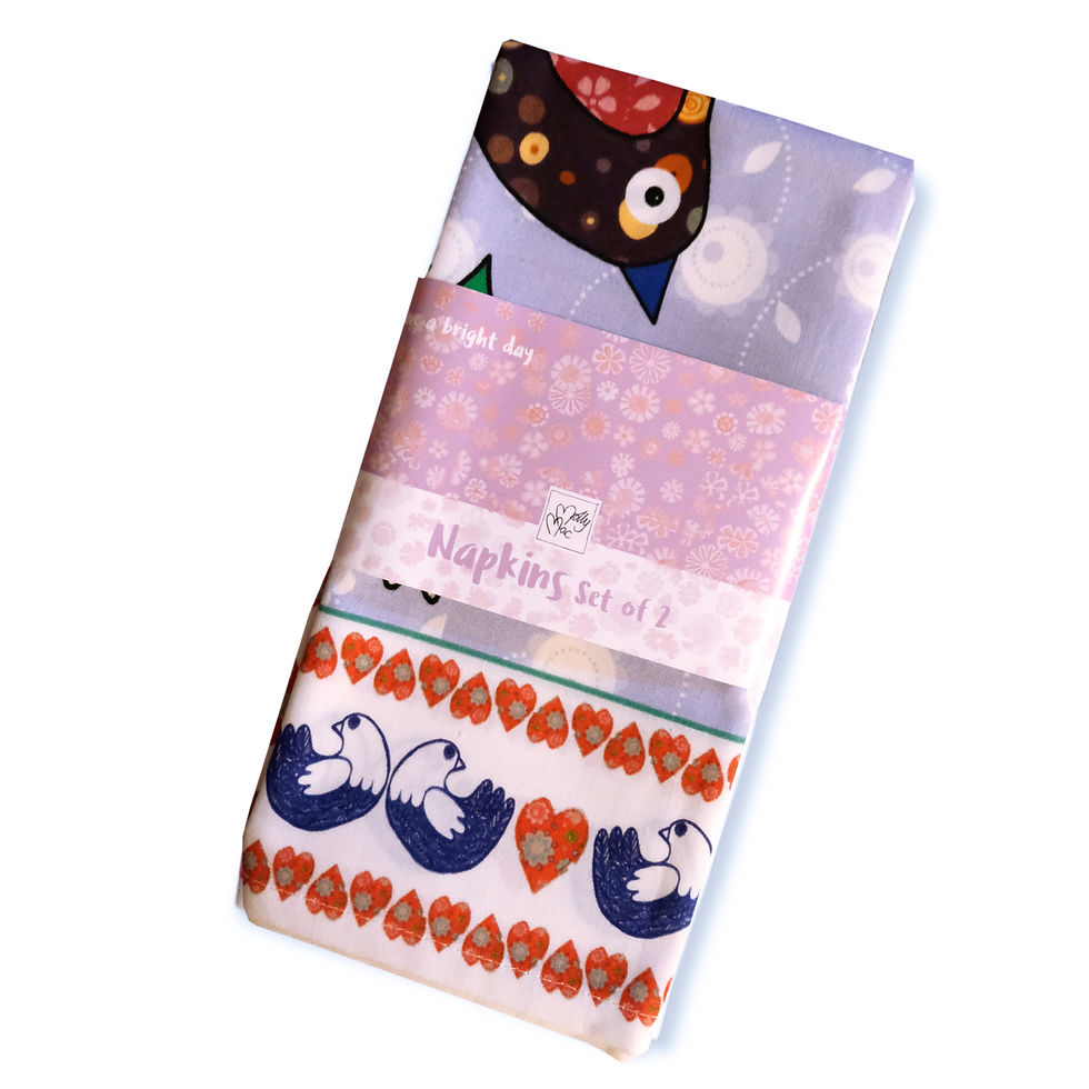 Thumbnail: 3 Birds design by MollyMac, 2 Large cotton napkins, great table decor