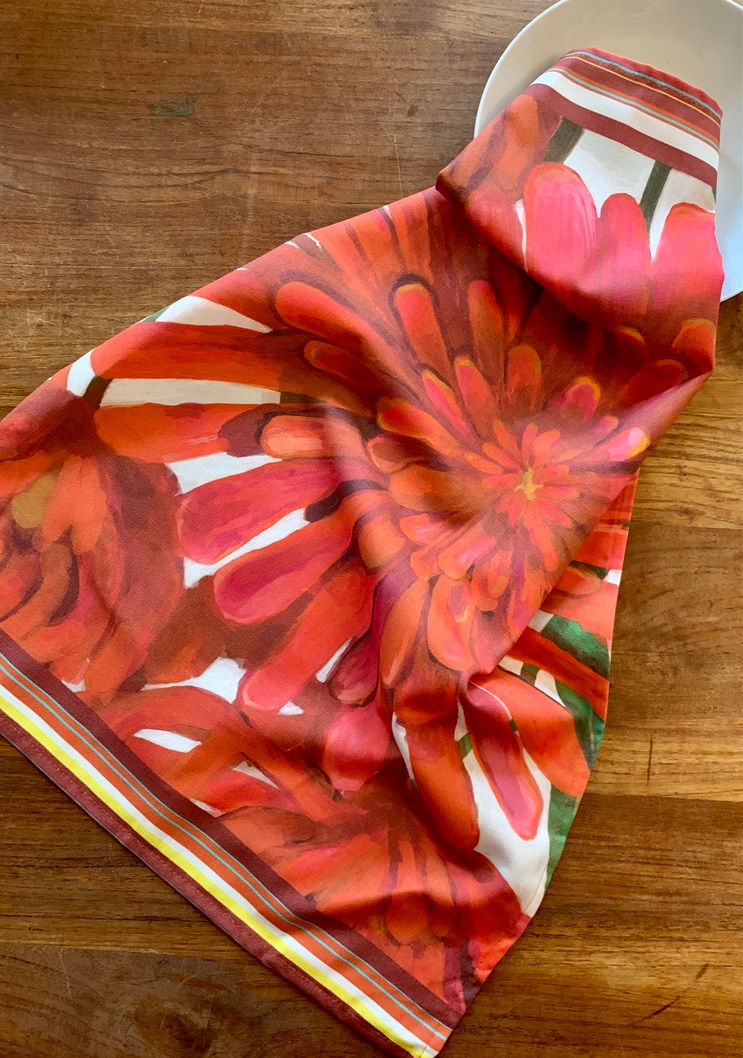 Miniatura: Large flower tea towel Chrysanthemum