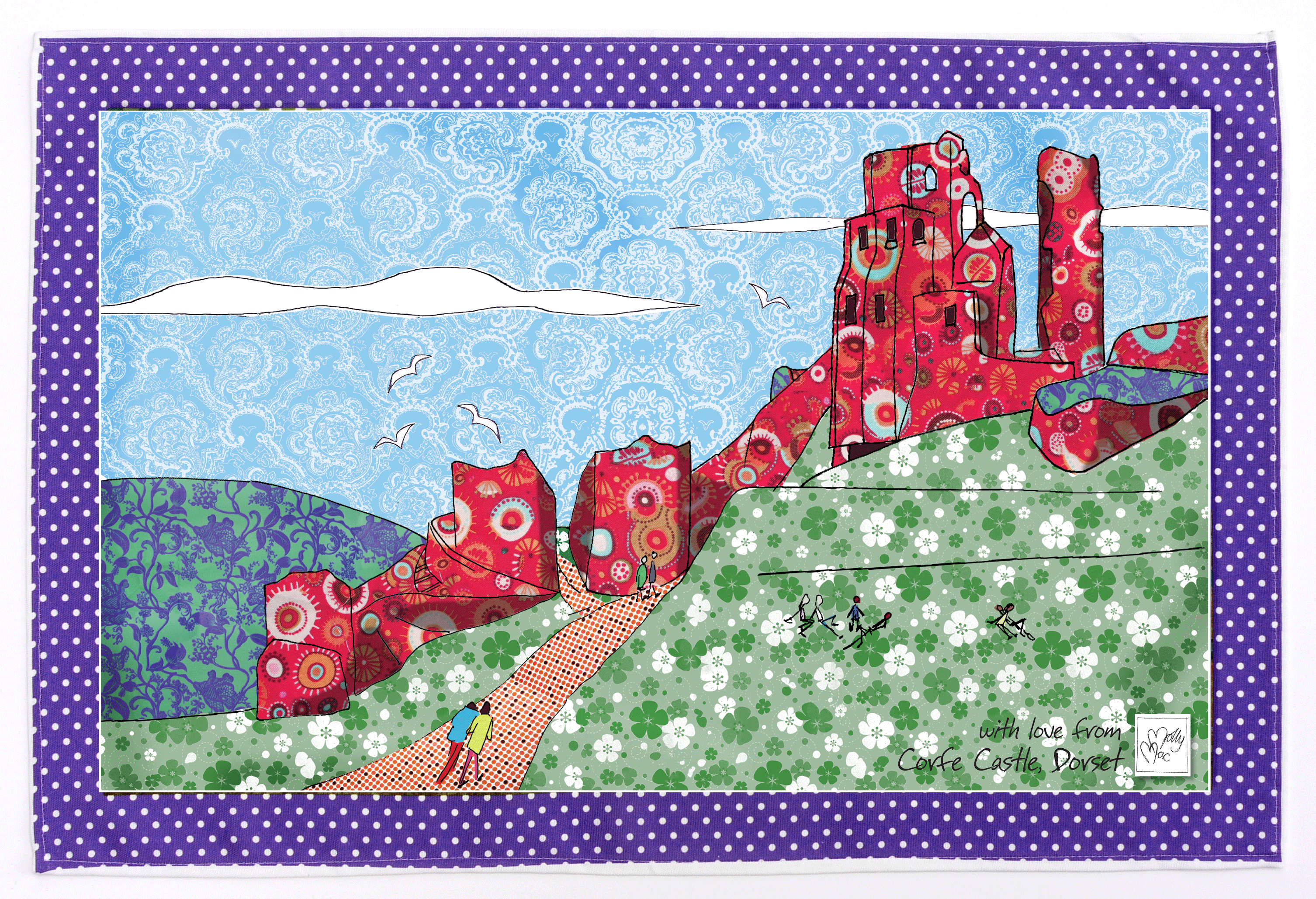 Corfe Castle Devon, perfect souvenir for your home and kitchen.