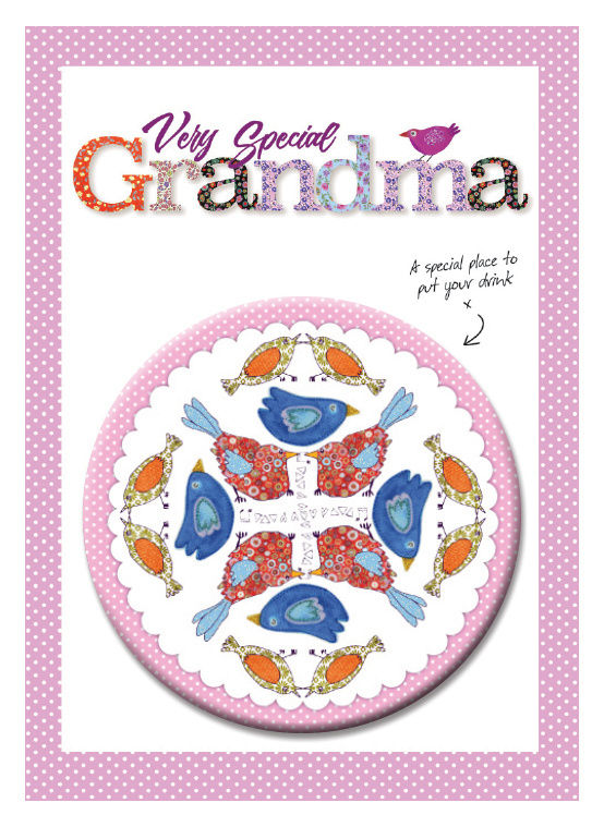 Miniaturbild: Special Grandma, greeting card and coaster by MollyMac