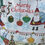 Thumbnail: Christmas tea towel has reindeer, father Christmas trees baubles snowmen on a white snowy background