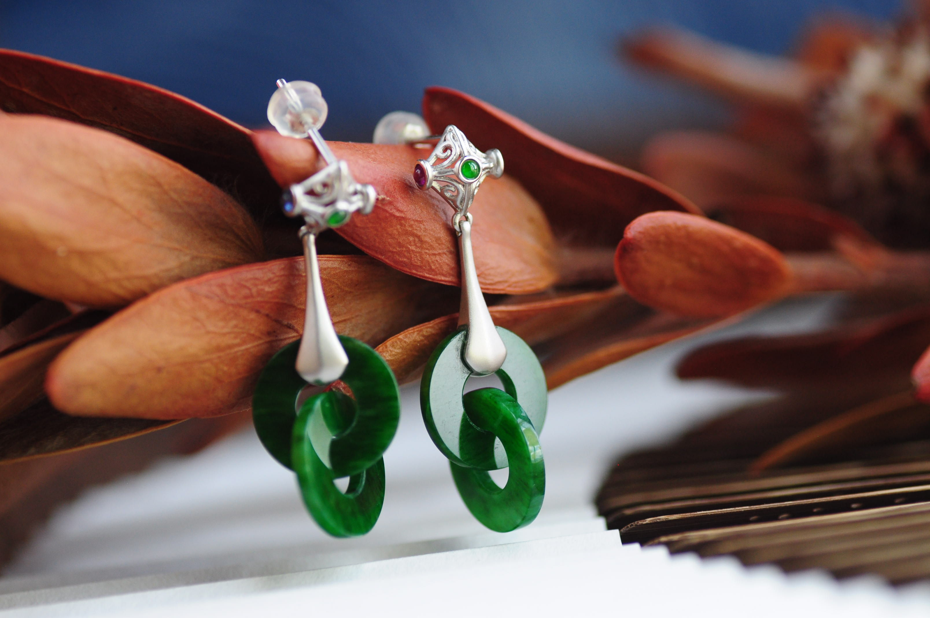 Jadeite Earring 翡翠雙環耳環