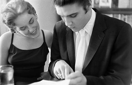 Jefferson Hotel with Barbara Gray reading script for Steve Allen show.