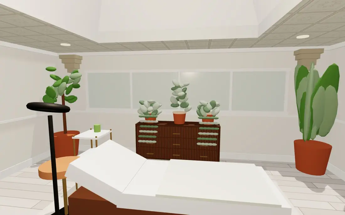 Treatment room and window wall