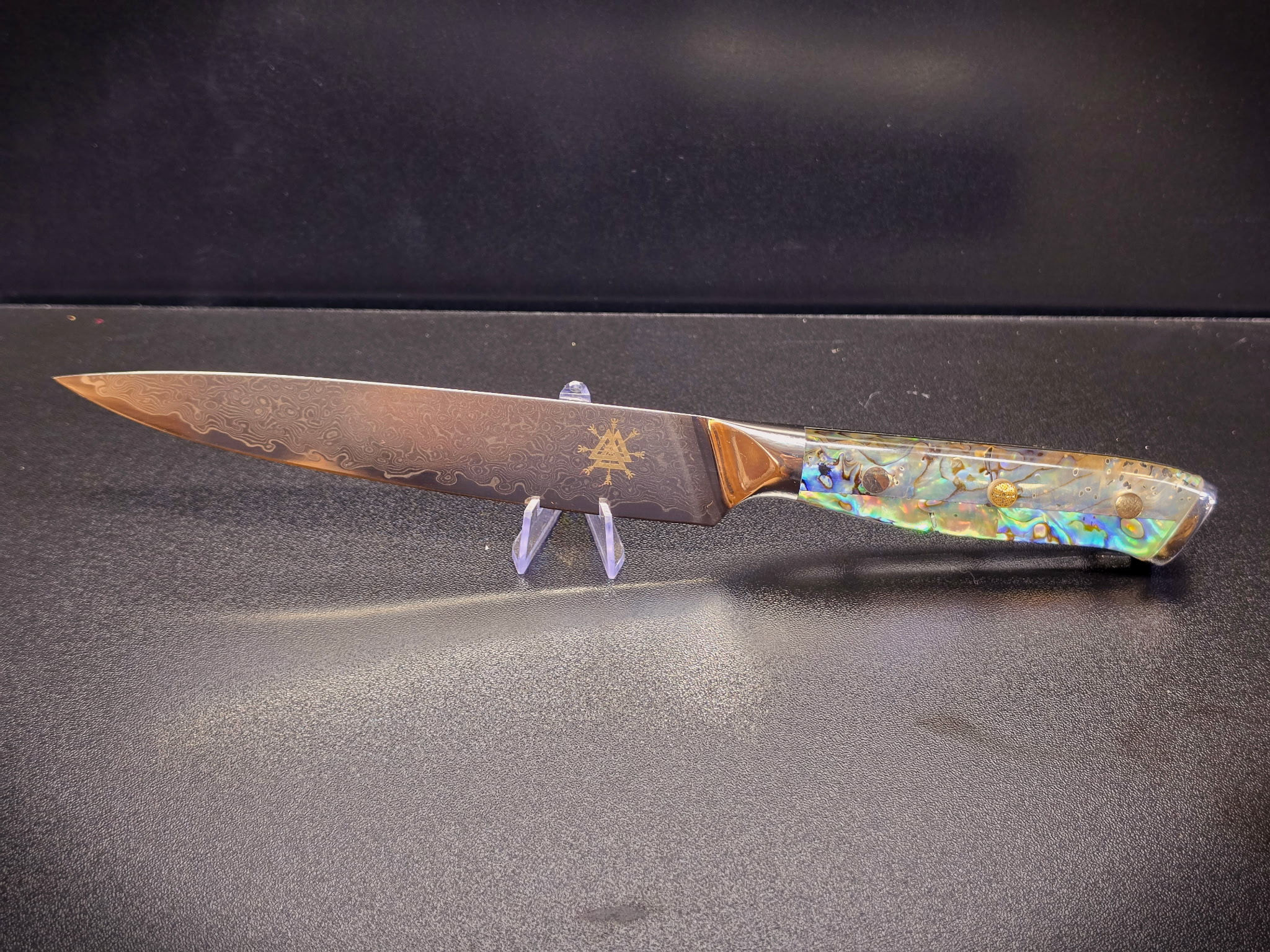 Damascus Petty Knife – Abalone Handle