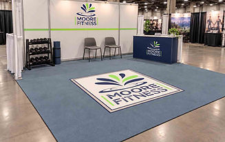 Printed Logo carpet in a trade show booth