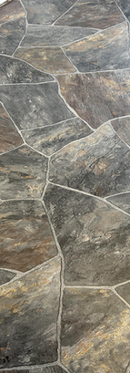 custom printed rollable vinyl flooring with branding graphics for commercial interiors