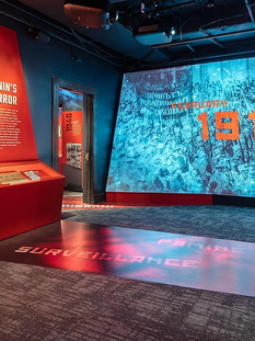 1917 museum exhibit floor graphic for immersive educational and cultural environments.