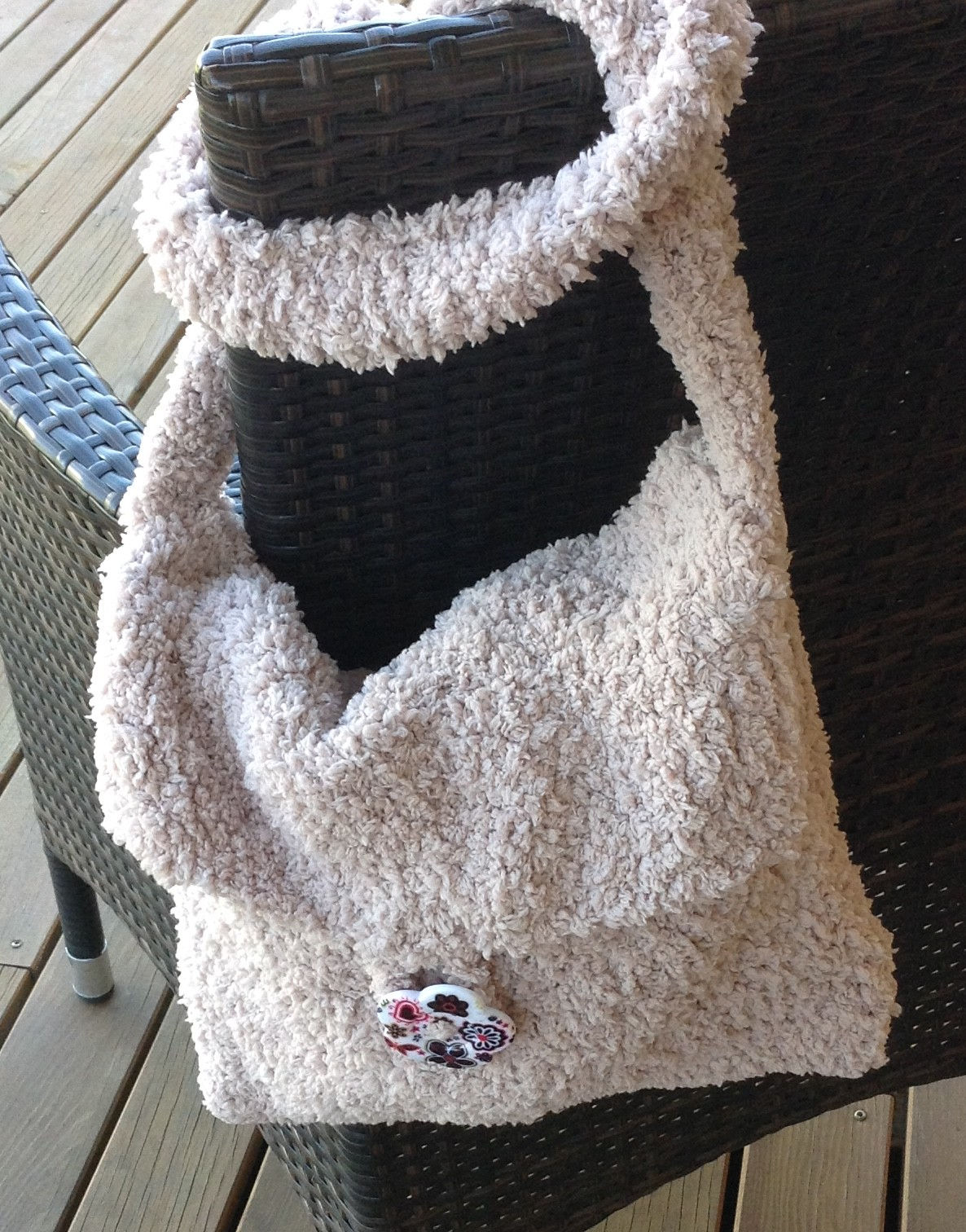 Sac pilou en laine beige