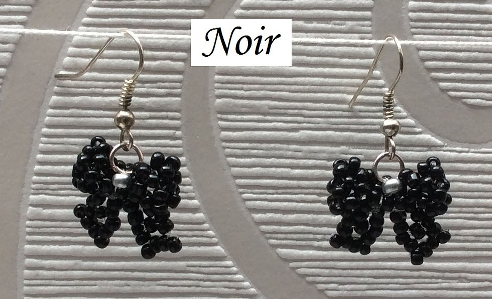 Miniature : Boucles d'oreilles les noeuds en perles de rocaille