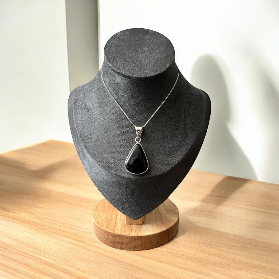 Miniatura: Dije Con Turmalina Negra en Plata