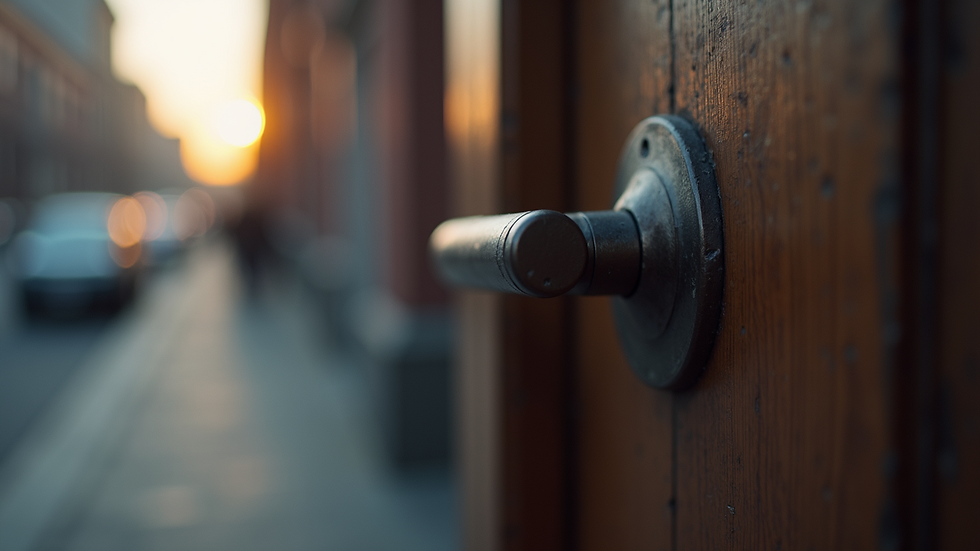 Close-up view of a jamming door lock