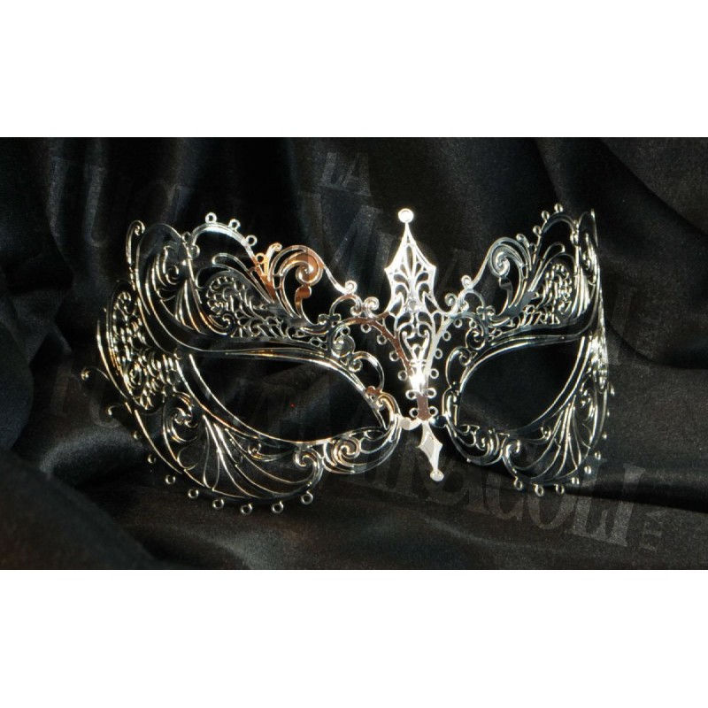 Thumbnail: Black Velvet Berenice Mask with White Swarovski Crystals 